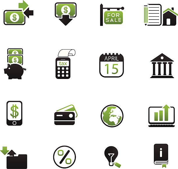 Conjunto de ícones financeiros para seu aplicativo/web. - ilustração de arte em vetor
