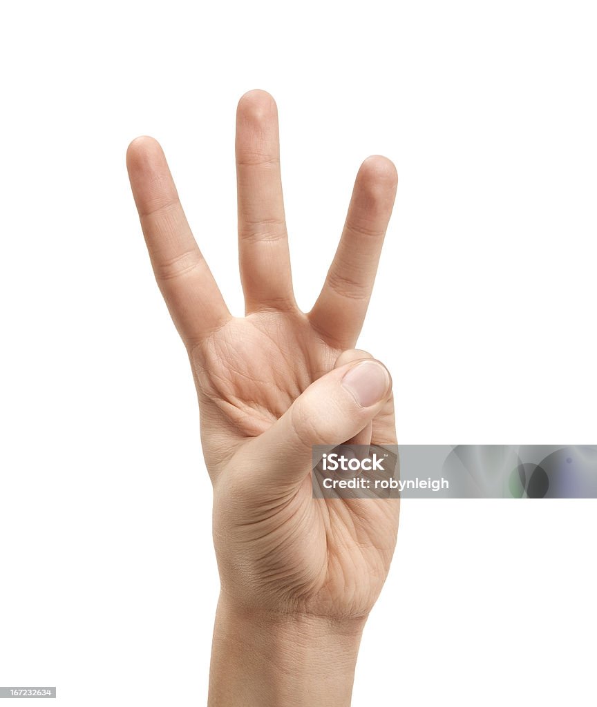 The letter W using American Sign Language Letter W Stock Photo