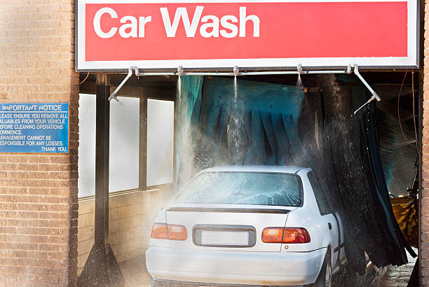 Car wash from inside the car, Berlin, Germany