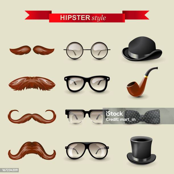 Hipster Style Vecteurs libres de droits et plus d'images vectorielles de Pipe - Pipe, Moustache, Accessoire