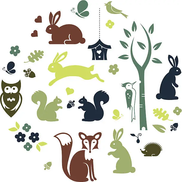 Vector illustration of Forest Animals