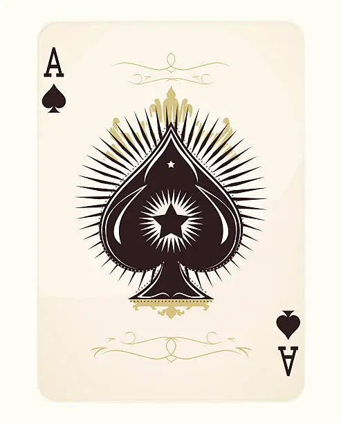 Vector illustration of Ace of spades playing card design