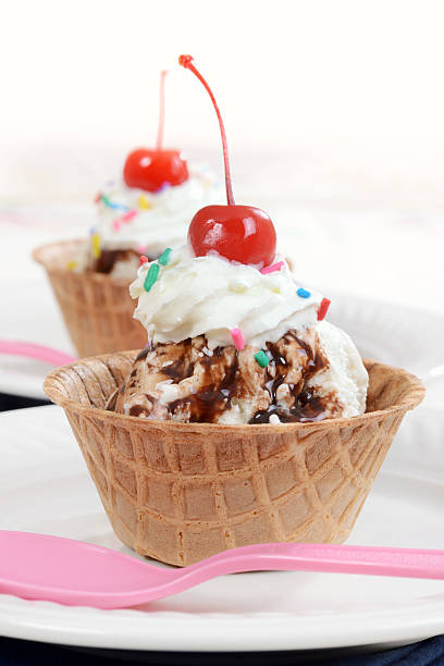 istock Chocolate sundae in a waffle bowl 167235258