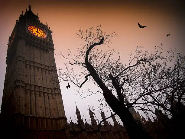 Photo of Spooky Big Ben with bats