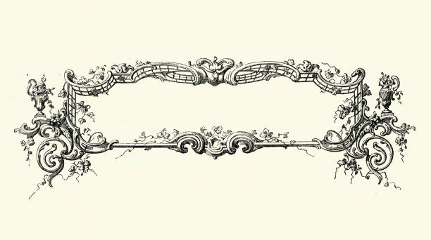 istock Ornate Rococo style title frame or border, 18th Century style French, Design element 1672362125