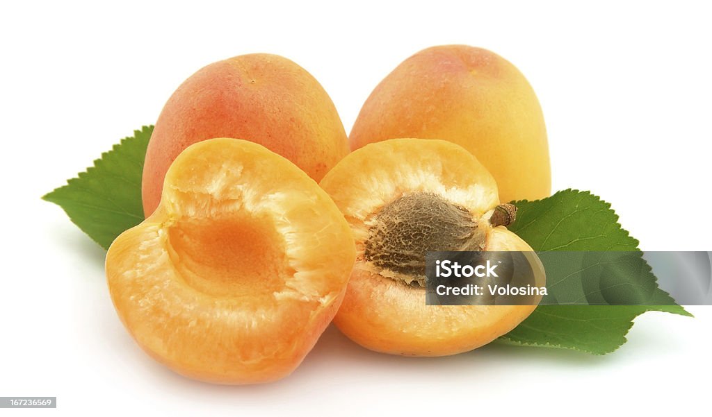 Swwet apricots Apricots on white background Agriculture Stock Photo