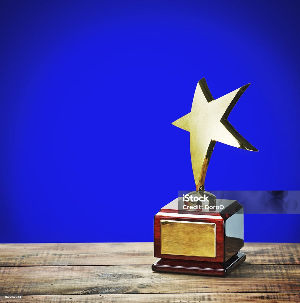 star award star award with space for text on a blue background Abstract Stock Photo