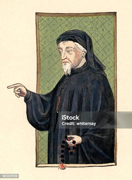 Canterbury Tales Geoffrey Chaucer Stock Illustration - Download Image Now - Geoffrey Chaucer, St. Thomas a Becket, Pointing