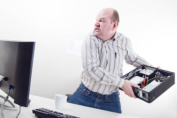 Angry Destroying Computer 110+ Angry Man Is Destroying A Keyboard Stock Photos, Pictures ...