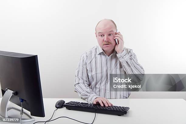 Office Worker With Mustache Stock Photo - Download Image Now - Adult, Adults Only, Business