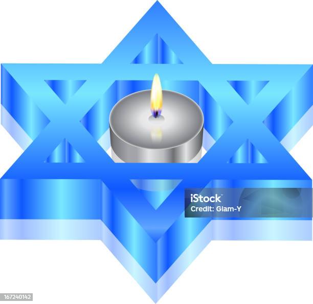 Ilustración de Estrella De David Con Velas y más Vectores Libres de Derechos de Amarillo - Color - Amarillo - Color, Antisemitismo, Azul