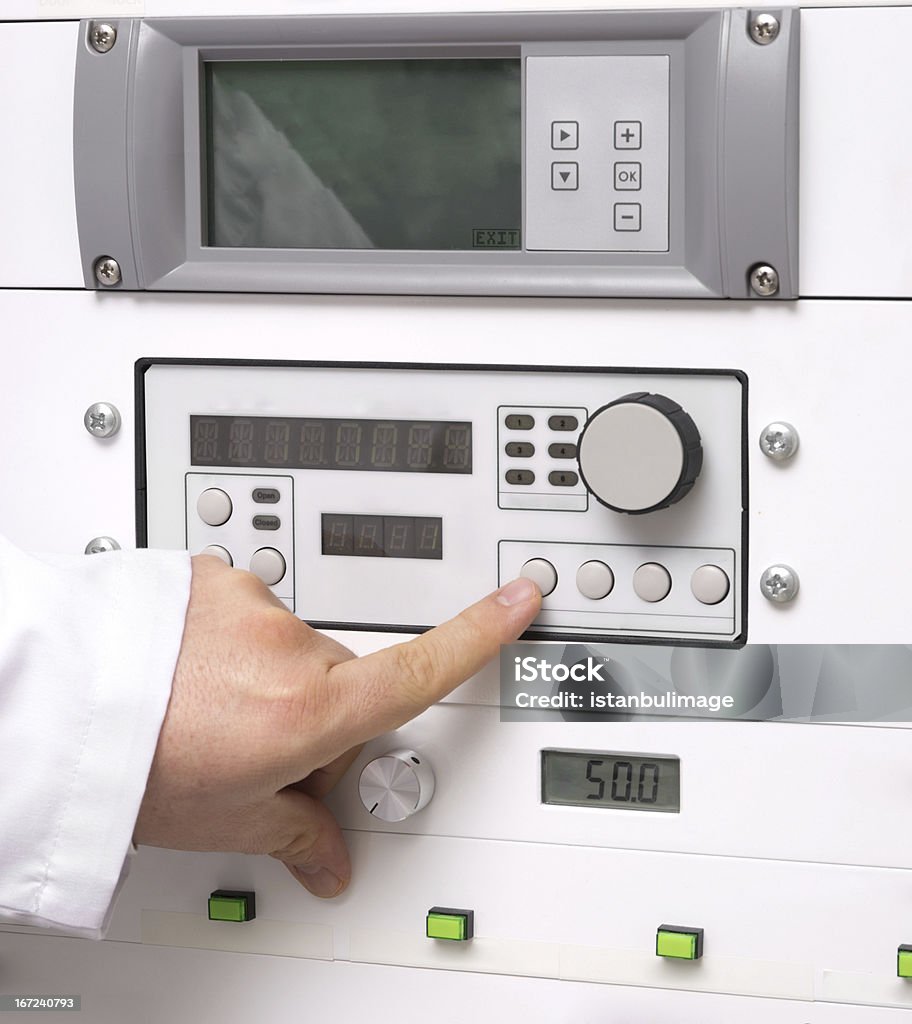 Wrist Control Panel Hand On The Touch Control Panel Stock Photo - Download Image Now ...