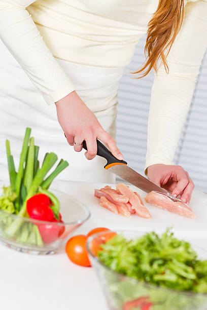 istock Woman Chop Chicken Fillet 167242840