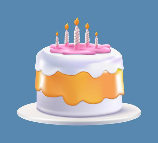 istock 3D Birthday Cake. Birthday Party Elements. Sweet food. Cake, cupcake 3d render realistic vector icon. Birthday cake 1672432698