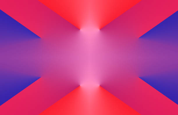 Red blue background with gradient and straight lines, blurry spot in the middle