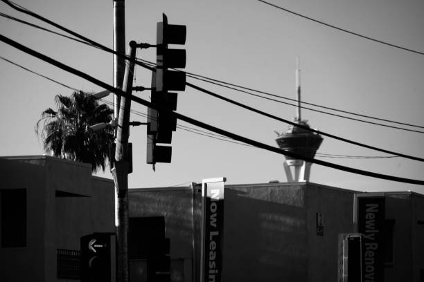 Traffic Light in Las Vegas stock photo