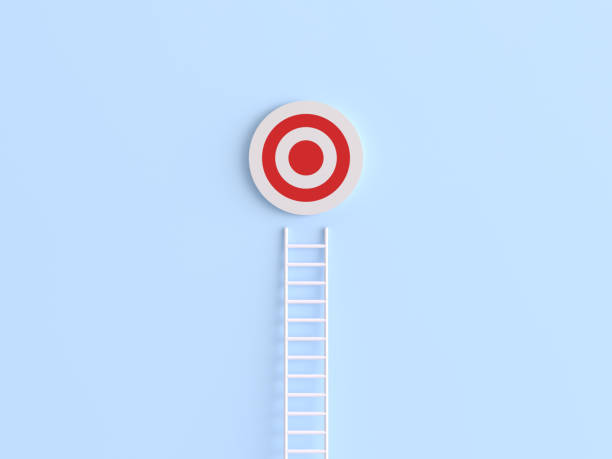 istock ladder going to the target 1672441980