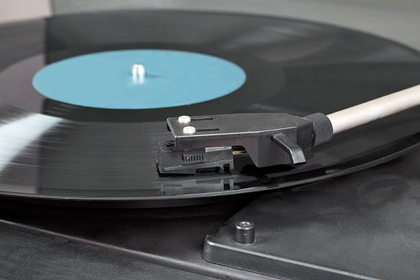 istock Vintage record player with spinning vinyl. Motion blur image. 167244618