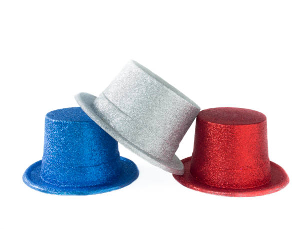istock Colorful metallic party hats on white background 167244685