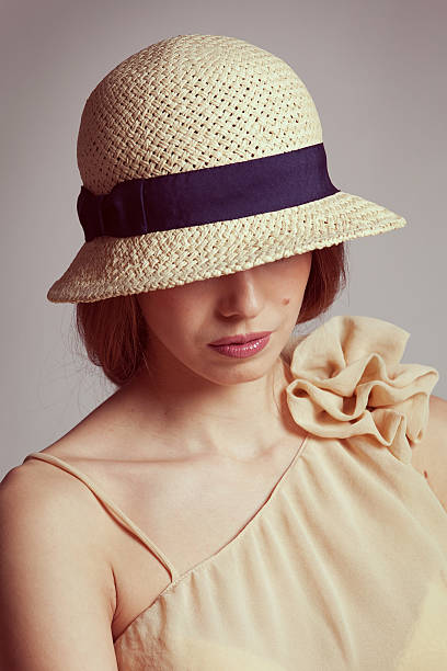 istock Cute girl in braided straw hat 167245009