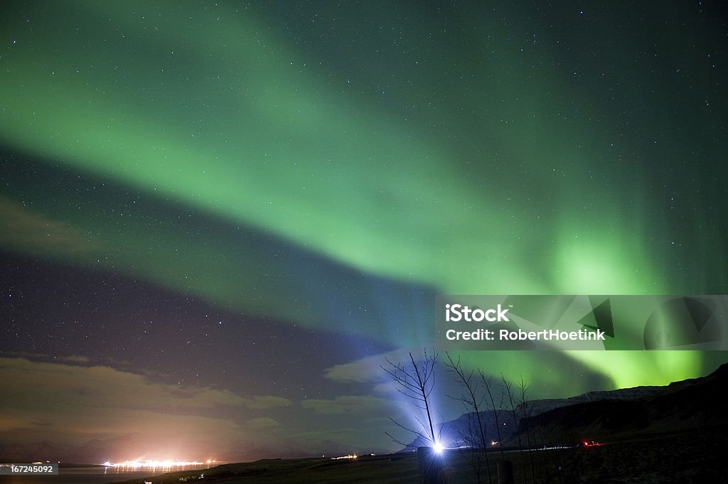 Aurora boreal na Islândia - Foto de stock de Astronomia royalty-free