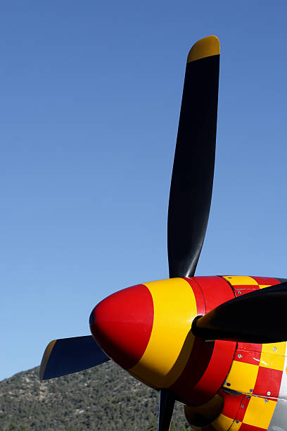 P-51 Mustang Nose Close up image of a P-51 Mustang nosecone and prop. p 51 mustang stock pictures, royalty-free photos & images