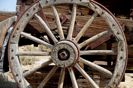 Old horse carriage in a ghost town ranch in New Mexico