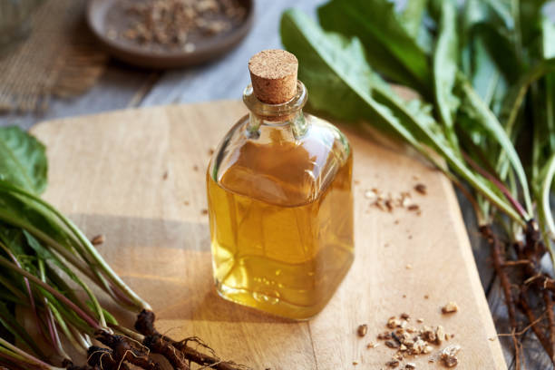 istock A bottle of dandelion root tincture on a table 1672487153