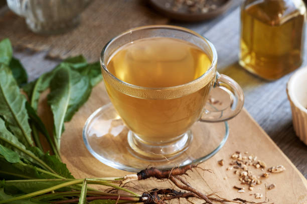 istock A glass cup of dandelion root tea on a table 1672487161