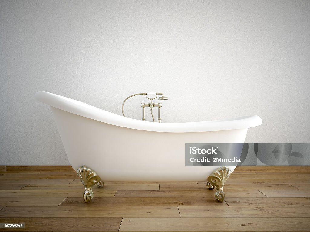 bathtube com parede branca - Foto de stock de Banheira royalty-free