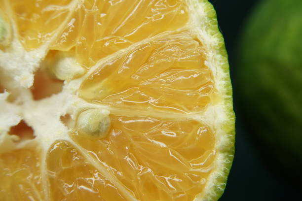istock Orange fruit with seeds , close up view 1672493465