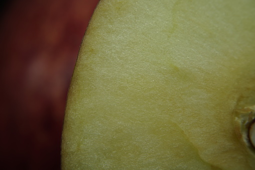 Apple isolate macro. Cut apples