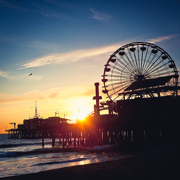 istock Santa Monica Pier at sunset 167251299