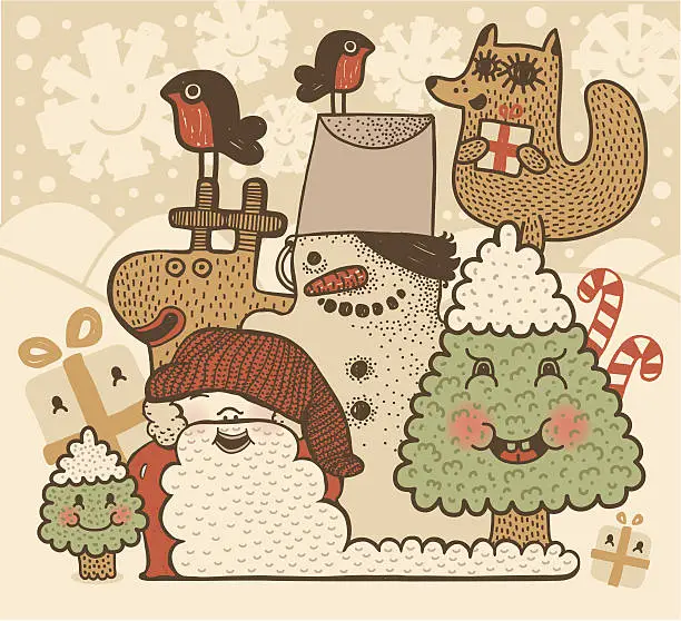 Vector illustration of Christmas is here