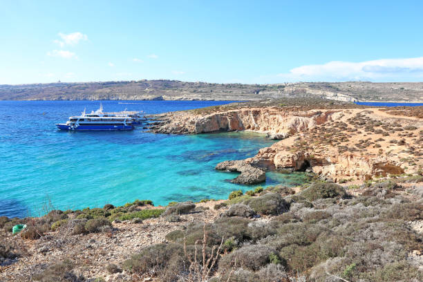 landscape Blue Lagoon - turquoise beach at Malta - Comino island