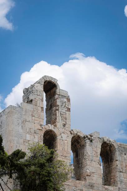istock Old ruins restored with ancient arch building in Acropolis Athens, Greece 1672535841