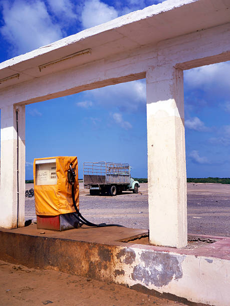 Seligman, Arizona, United States - September 22, 2023: Vintage Yellow Volkswagen in front of a gift shop