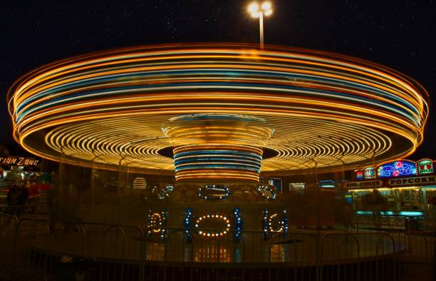 istock Long Exposure of a Carnival Ride at Night 1672564752