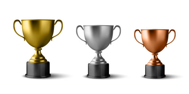 istock Realistic Vector 3d Blank Golden, Silver, Bronze Champion Cup Icon Set Closeup Isolated on White. Design Template of Championship Trophy. Sport Tournament Award, Winner Cup and Victory Concept 1672569978