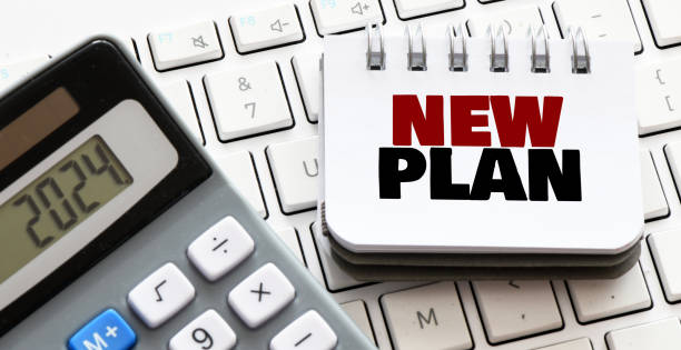 istock New plan symbol. Concept words New PLan 2024 1672585614