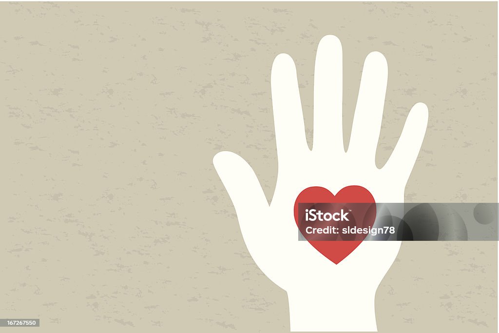 Hand with heart Hand with heart. Vector illustration. Assistance stock vector