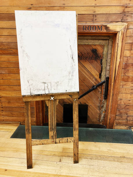 istock Wooden artists painting easel 1672698436