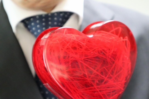 Photo of heart and businessman