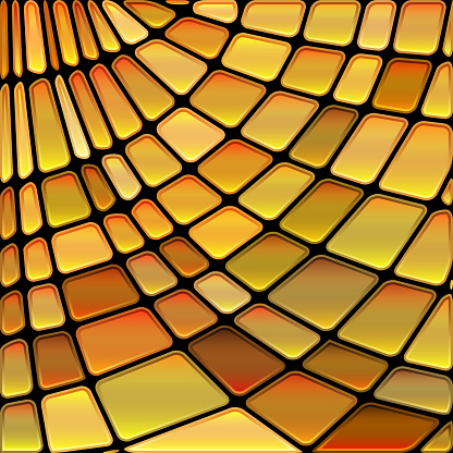 abstract vector stained-glass mosaic background -golden yellow