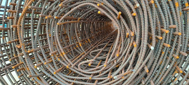 istock Rolls of steel wire mesh for building construction 1672847405
