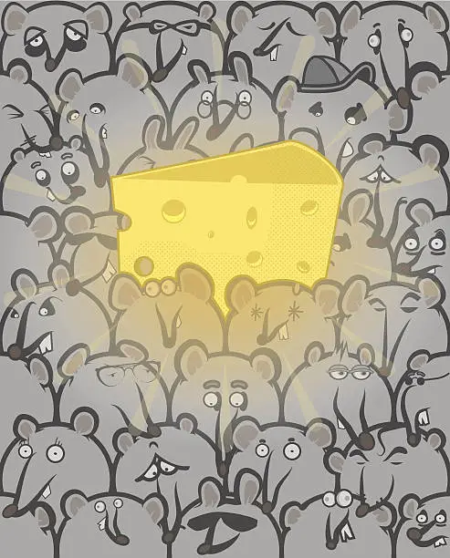 Vector illustration of Cheese treasure
