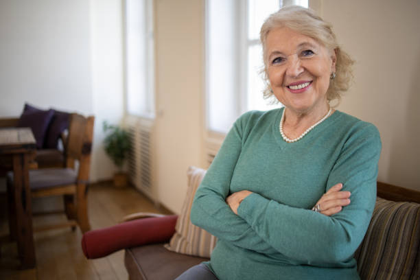 istock Happy senior woman 1672861406