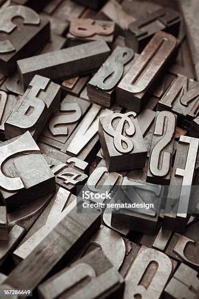 Letterpress Stock Photo - Download Image Now - Alphabet, Arts Culture and Entertainment, High Angle View