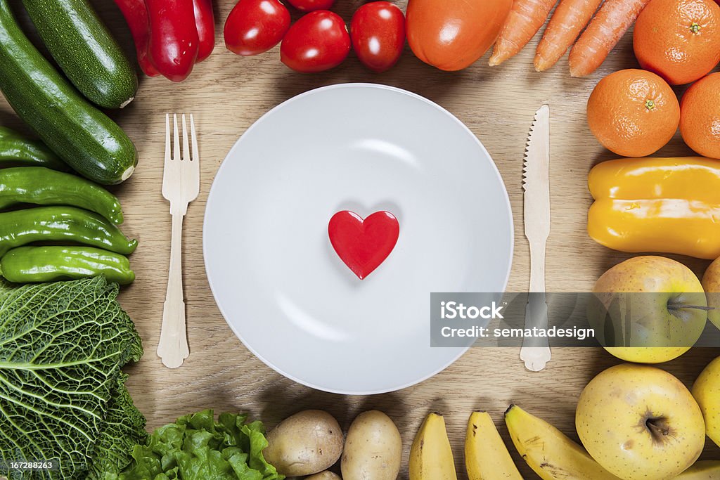 Cibo sano verde e rosso - Foto stock royalty-free di Alimentazione sana