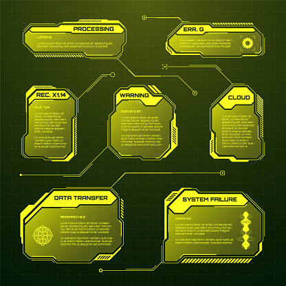 Text Box Ui Examples Games Yellow Futuristic Hud Ui Elements Scifi User Interface Text Boxes ...